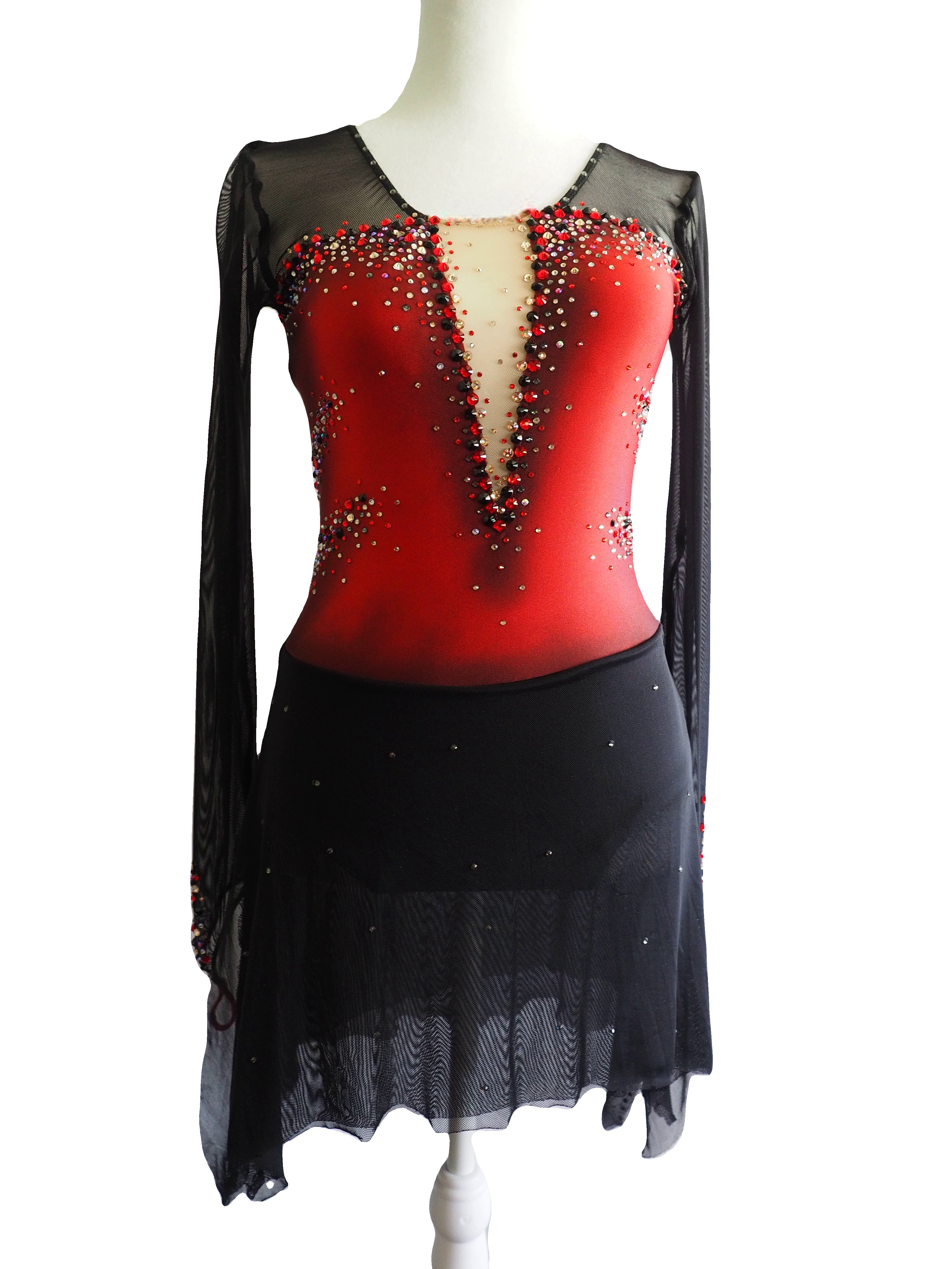 black and red skating dress Classic Faded Red Skating Dress