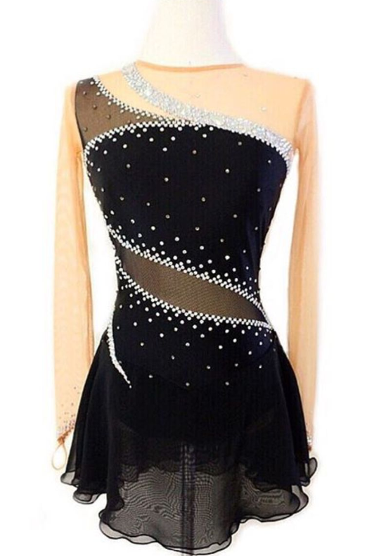 Competition Figure Skating Dress - Any color - with Crystals Toepick Clothing Competition Figure Skating Dress - Any color - with Crystals Toepick Clothing