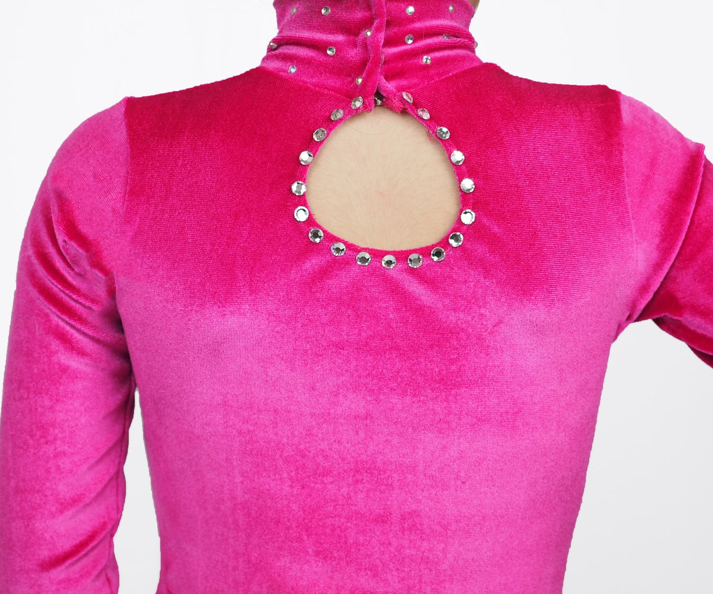 Figure Skating test dress turtleneck with loop or zipper on back, many colors and sizes! Velvet or Spandex.