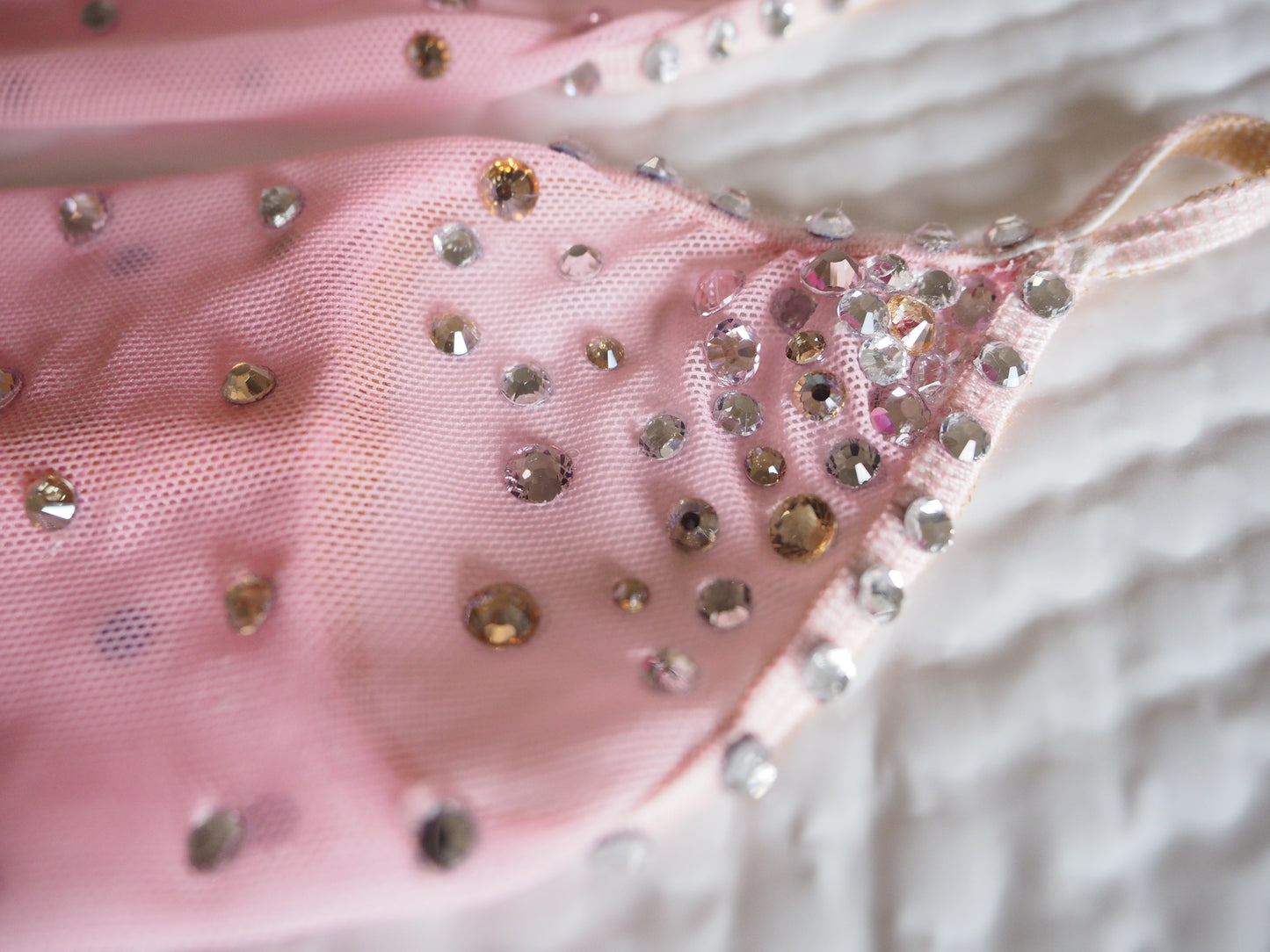 Figure Skating Dress - Beautiful and Elegant - Mesh and Spandex and lots of crystals!